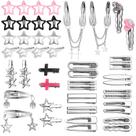 Conjunto de grampos de cabelo Hoemwarm Y2K Dream 48 unidades para meninas rosa