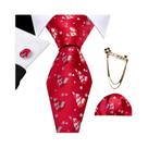Conjunto De Gravata, Abotoaduras E Broche Masculino Verde, Azul Marinho E Vermelho Para Natal, Moda,