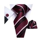 Conjunto De Gravata, Abotoaduras E Lenço De Bolso Masculino Extra Longo 170cm Com Poás Pretos