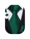 Conjunto de gravata Barry.Wang em tecido de seda verde esmeralda 150 cm