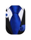 Conjunto de gravata Barry.Wang Silk 150 cm azul extra longo Conjunto de gravata Barry.Wang Silk 150 cm azul extra longo