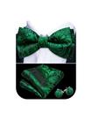 Conjunto de gravata borboleta Barry.Wang Green Black Paisley Silk