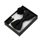 Conjunto De Gravata Borboleta Floral Masculina Com Lenço De Bolso, Broche De Lapela E Broche
