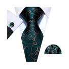 Conjunto de Gravata e Abutões Masculinos - Verde Menta, Cerceta, Oliva e Sálvia