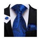 Conjunto De Gravata Floral Paisley Masculina, Lenço, Abotoaduras, Presente Para Festa De Casamento