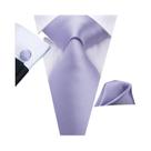 Conjunto De Gravata Masculina Com Listras Florais Roxas, Lenço De Bolso E Abotoaduras Para