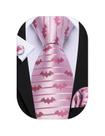 Conjunto de gravatas Barry.Wang 160 cm, rosa seda, abotoaduras Batman Conjunto de gravatas Barry.Wang 160 cm, rosa seda, abotoaduras Batman