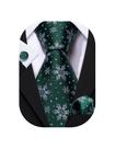 Conjunto de gravatas Barry.Wang, gravata masculina de seda de Natal com acessórios