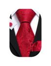 Conjunto de gravatas Barry.Wang Red Paisley Silk 150 cm de comprimento