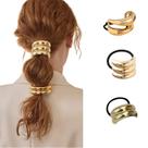 Conjunto de gravatas de cabelo papasgix Metal Hair Tie Punytail Cuff para mulheres