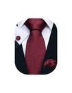Conjunto de gravatas masculinas Barry.Wang Wine Red Paisley Silk 150cm Conjunto de gravatas masculinas Barry.Wang Wine Red Paisley Silk 150cm