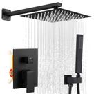 Conjunto de Grifería de Ducha SGUVK Combo de Lluvia Negro Mate de 10"