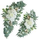 Conjunto de grinaldas de flores em arco de casamento Udoula Artificial White x2