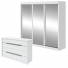 Conjunto de Guarda-roupa 3 Portas 3 Gavetas Saion Plus Super Glasse Cômoda Urban 8 Gavetas Conjunto de Guarda-roupa 3 Portas 3 Gavetas Saion Plus Super Glasse Cômoda Urban 8 Gavetas