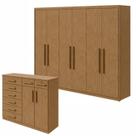 Conjunto de Guarda-roupa 6 Portas Áries e Cômoda Toronto