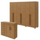 Conjunto de Guarda-roupa 6 Portas com Pés Bertha com Cômoda Toronto