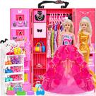 Conjunto de guarda-roupa ebuddy para boneca feminina de 11,5 polegadas com 105 unidades