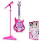 Conjunto de guitarra musical e microfone Contixo TG4 para crianças roxo