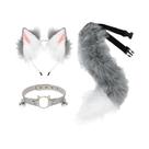 Conjunto De Halloween Com Orelhas De Gato E Cauda De Raposa Em Pelúcia Falsa, Acessório De Fantasia