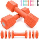 Conjunto de halteres ajustáveis Fragraim 4 em 1 2-5 libras de laranja Conjunto de halteres ajustáveis Fragraim 4 em 1 2-5 libras de laranja