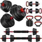 Conjunto de Halteres BDSHE 15 kg Ajustável 4 em 1 Multifuncional