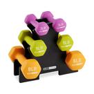 Conjunto de Halteres HolaHatha em Neoprene com Suporte 1,4kg, 2,3kg e 3,6kg x2
