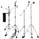 Conjunto de hardware de bateria Seteol com suporte reto para pratos e muito mais