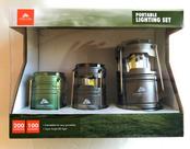 Conjunto de iluminação LED portátil Ozark Trail 3 peças 200/100 lúmens