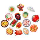 Conjunto de ímãs de geladeira, cozinha chinesa, resina 3D, 15 unidades de Hotpot Dumpl