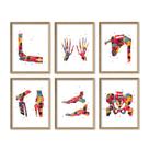 Conjunto de impressão Human Bones Anatomy, arte em aquarela, 20x25cm, sem moldura