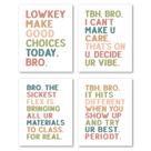 Conjunto de impressões de arte de parede Hxlac Funny Colourful High School x4