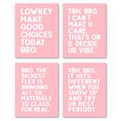 Conjunto de impressões de arte de parede Hxlac Funny Pink High School Classroom