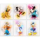 Conjunto de impressões de arte de parede Mickey Mouse Watercolor Kids Room x6