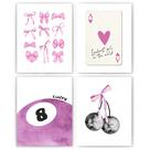 Conjunto de impressões de arte de parede okaxscm Coquette Preppy Purple 20x25cm
