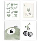 Conjunto de impressões de arte de parede okaxscm Coquette Trendy Preppy x4 20x25cm