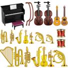 Conjunto de instrumentos musicais em miniatura Civaner com 24 peças Conjunto de instrumentos musicais em miniatura Civaner com 24 peças