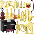 Conjunto de instrumentos musicais em miniatura Dollhouse, escala 1:12 Conjunto de instrumentos musicais em miniatura Dollhouse, escala 1:12