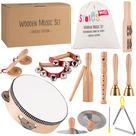 Conjunto de instrumentos musicais Stoie's Wooden Kids 3-9 anos