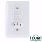 Conjunto de Interruptor 2 teclas simples + tomada Stylus 20210 Ilumi