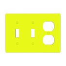 Conjunto de interruptor 3 módulos com 2 teclas e 1 tomada duplex amarelo