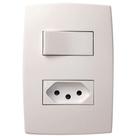 Conjunto de Interruptores Simples + Tomada 2P+T PB 10A - 615074 - PIAL