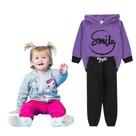 Conjunto de Inverno Feminino 4 Peças 2 Conjuntos Blusas Estampadas e Calças Lisas