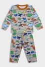 Conjunto de Inverno Infantil Cáqui com Dinossauros - Destak