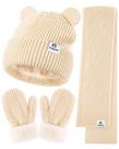 Conjunto de inverno ZUPPAD Baby Beanie Mittens, cachecol para 6-36 m
