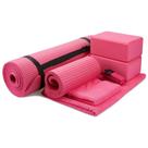 Conjunto de ioga BalanceFrom de 7 peças com tapete, toalha e acessórios rosa