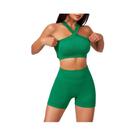 Conjunto de Ioga Feminino com Cintura Alta e Tiras - Roupas de Treino para Verão