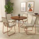 Conjunto de Jantar Andorra 4 Lugares MDP material sintético Rosê Móveis Carraro