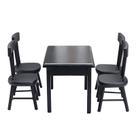 Conjunto de jantar Dollhouse em escala 1:12 com mesa preta e 4 cadeiras Conjunto de jantar Dollhouse em escala 1:12 com mesa preta e 4 cadeiras