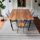 Conjunto de Jantar Industrial Rústico: Mesa Quadrada + 4 Cadeiras Compactas