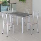 Conjunto de Jantar Mesa 100x60cm Tampo de Granito Topázio com 4 Cadeiras Sara Yescasa Conjunto de Jantar Mesa 100x60cm Tampo de Granito Topázio com 4 Cadeiras Sara Yescasa